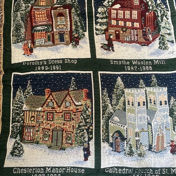 Heritage Village Collection Tapestry Blanket Throw 46" x 68"-Department 56 - Picture 6 of 6
